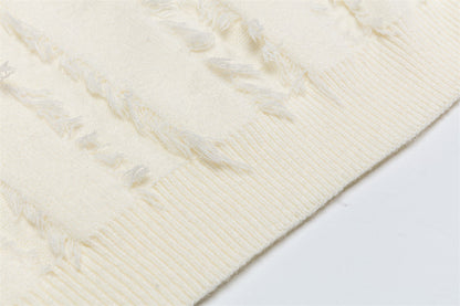 European Fringed Turtleneck Knitted Polo Sweater