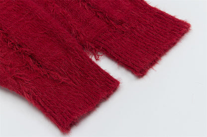 Y2K Stylish Loose Tassel V-Neck Sweater