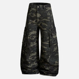 Classic Camouflage WorkWear Wide Leg Cargo Pants