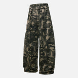 Camouflage Machete Drawstring Wide Leg Jogger