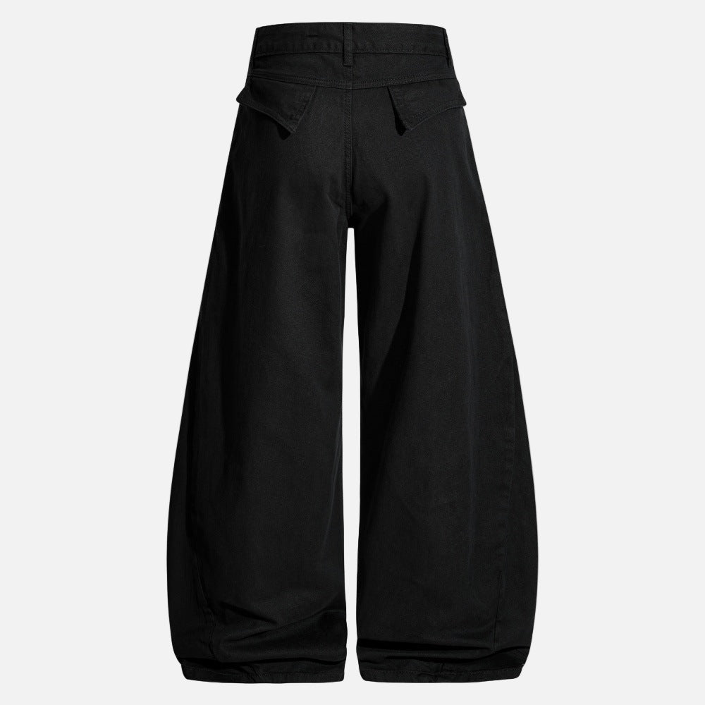 High Street Zipper Pocket Wide Leg Pants