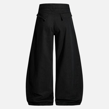 High Street Zipper Pocket Wide Leg Pants
