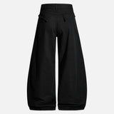 High Street Zipper Pocket Wide Leg Pants