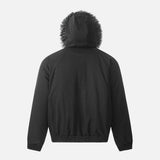 American Wool Collar Faux Furr Hooded Padded Jacket