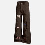 Trendy Niche Loose Flared Cargo Jeans