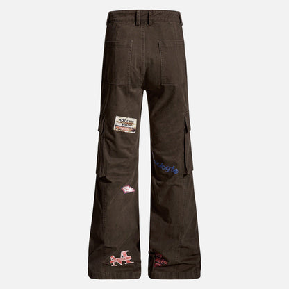 Trendy Niche Loose Flared Cargo Jeans