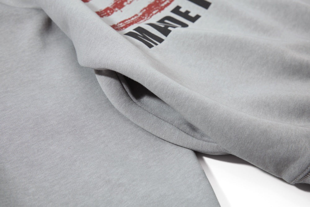 Spring Retro American Stripe Printed Hoodie