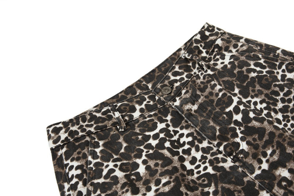 Heavy Industry Leopard Print Wide Leg Pants