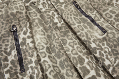 Streetwear Punk Leopard Print Wide Leg Pants
