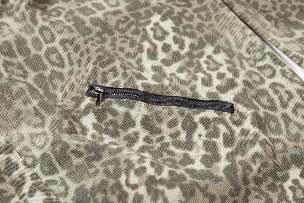 Streetwear Punk Leopard Print Wide Leg Pants