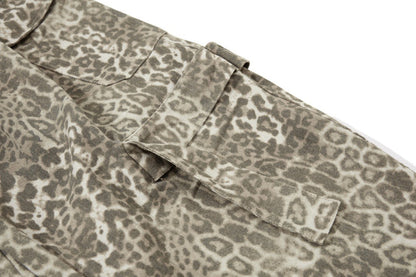 Streetwear Punk Leopard Print Wide Leg Pants