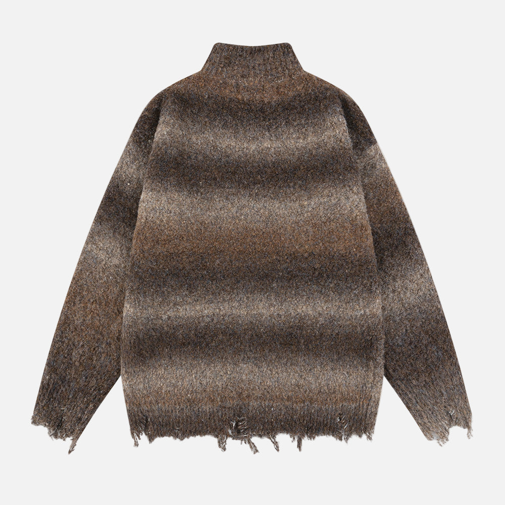 Lazy Style Colorful Gradient Knitwear Cardigan