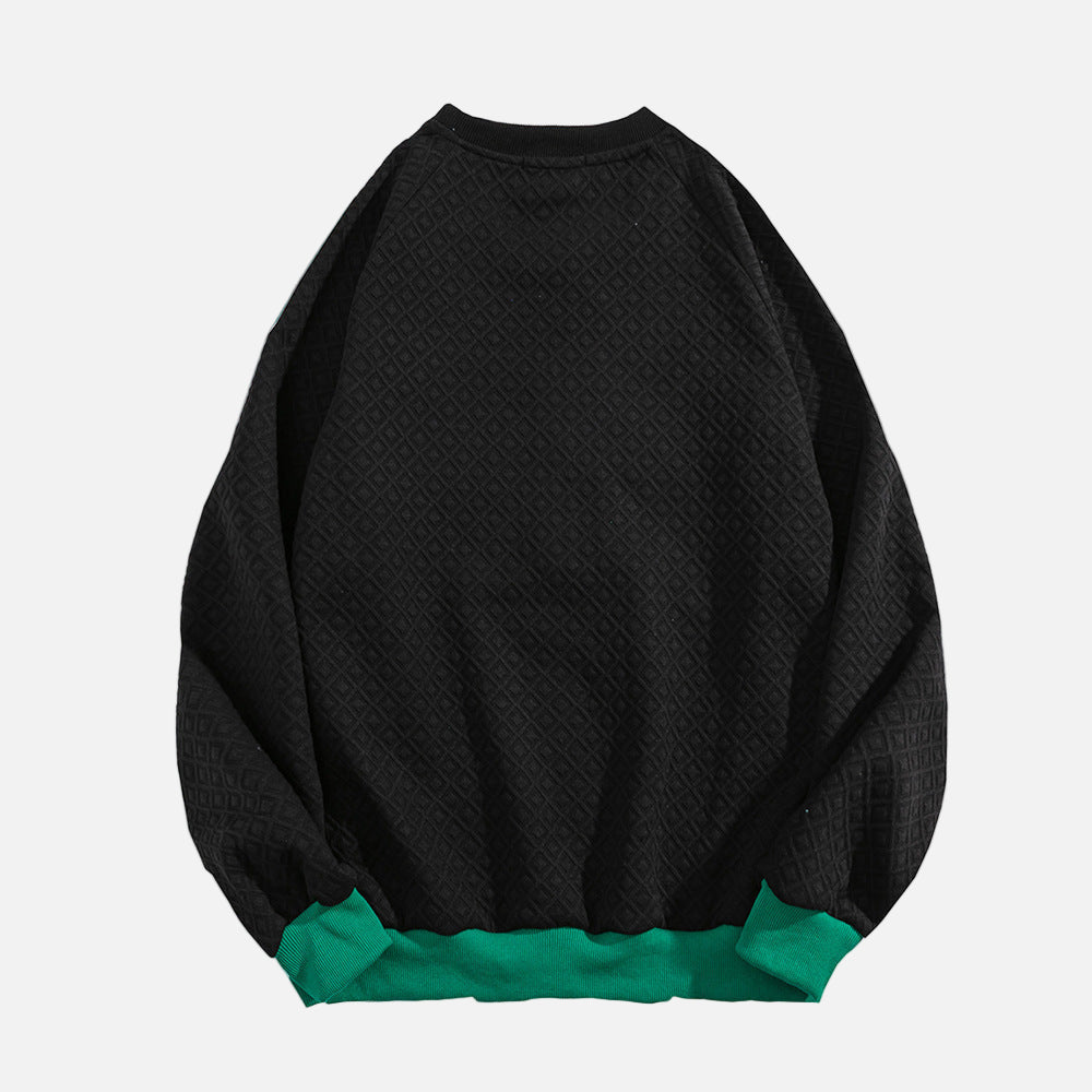 Embroidered American Style Round Neck Sweatshirt