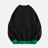Embroidered American Style Round Neck Sweatshirt
