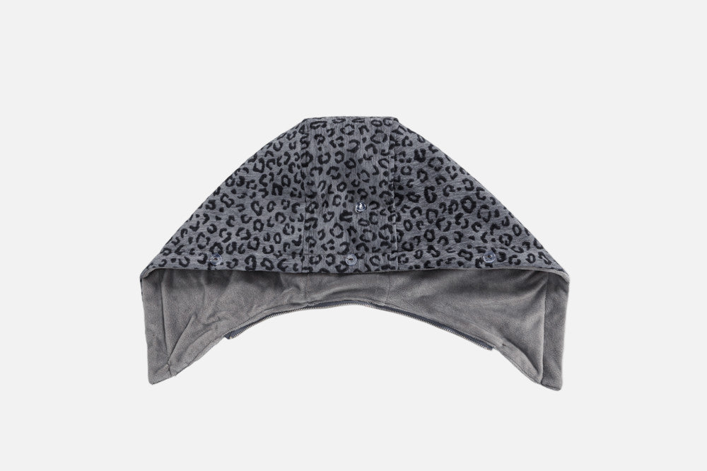 Trendy Leopard Print Faux Furr Hooded Padded Jacket