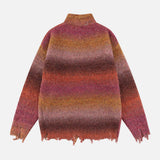 Lazy Style Colorful Gradient Knitwear Cardigan