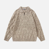 Luxury Diamond Jacquard Lapel knitted Cardigan