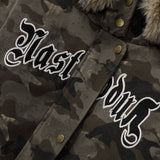 Camouflage Lined Cashmere Faux Furr Hooded Jacket