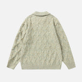 Luxury Diamond Jacquard Lapel knitted Cardigan