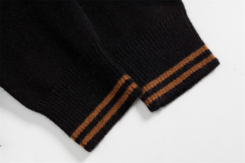 European Trend Bear Jacquard Crewneck Sweater
