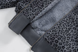 Trendy Leopard Print Faux Furr Hooded Padded Jacket