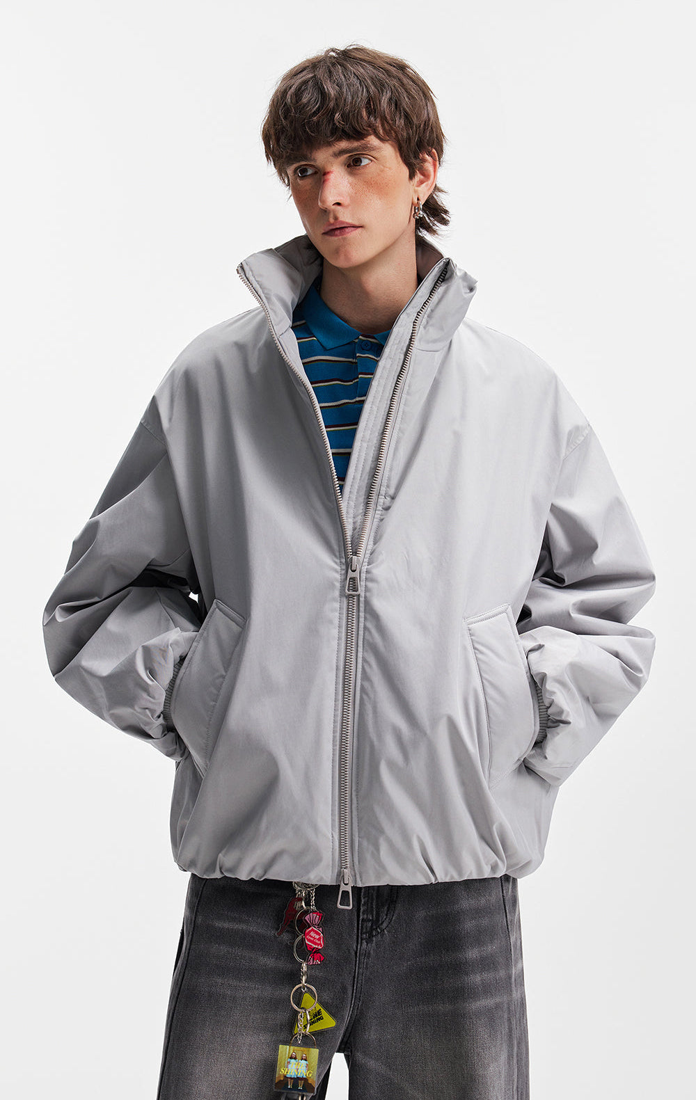 Stylish Cleanfit Warm Double Zipper Cotton Jacket