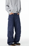 American Style Straight Leg Pleated Cargo Jeans