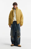 Stylish Cleanfit Warm Double Zipper Cotton Jacket