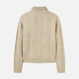Trendy Twisted Texture Zipper Knit Cardigan