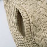 Trendy Twisted Texture Zipper Knit Cardigan