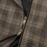 Vintage Plaid High Street High Neck Jacket