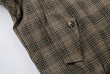 Vintage Plaid High Street High Neck Jacket
