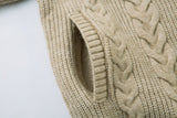Trendy Twisted Texture Zipper Knit Cardigan