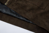 Vintage Punk Airplane Buckle Design Leather Jacket