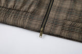 Vintage Plaid High Street High Neck Jacket