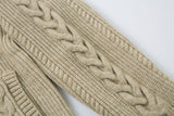 Trendy Twisted Texture Zipper Knit Cardigan
