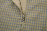 Trendy Plaid Lapel Zipper Two Way Wear Jacket