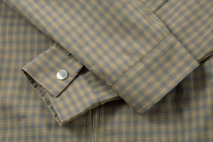 Trendy Plaid Lapel Zipper Two Way Wear Jacket