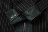 Crocodile Pattern Punk Style Stripe Leather Jacket