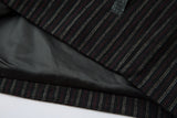 Crocodile Pattern Punk Style Stripe Leather Jacket