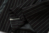 Crocodile Pattern Punk Style Stripe Leather Jacket