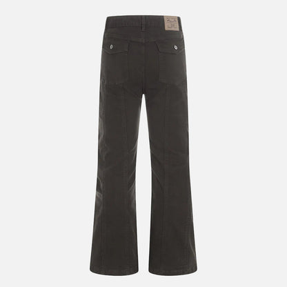 Solid Color Loose Microflared Casual Jeans