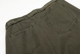 American Style Solid Color With Belt Wide Leg Pants