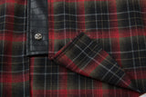 Plaid Single Breasted PU Leather Long Sleeved Shirt