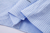 Vertical Stripe Fake Two Piece Long Sleeved Shirt