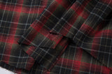 Plaid Single Breasted PU Leather Long Sleeved Shirt