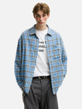 Rouge Plaid Cotton Frayed Long Sleeve Shirt