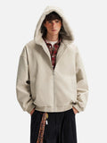 American Lovers Wool Collar Hooded Faux Fur Jacket
