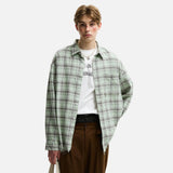 Rouge Plaid Cotton Frayed Long Sleeve Shirt