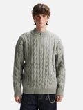 Cozy Solid Color Twist Knit Half-Zipper Sweater